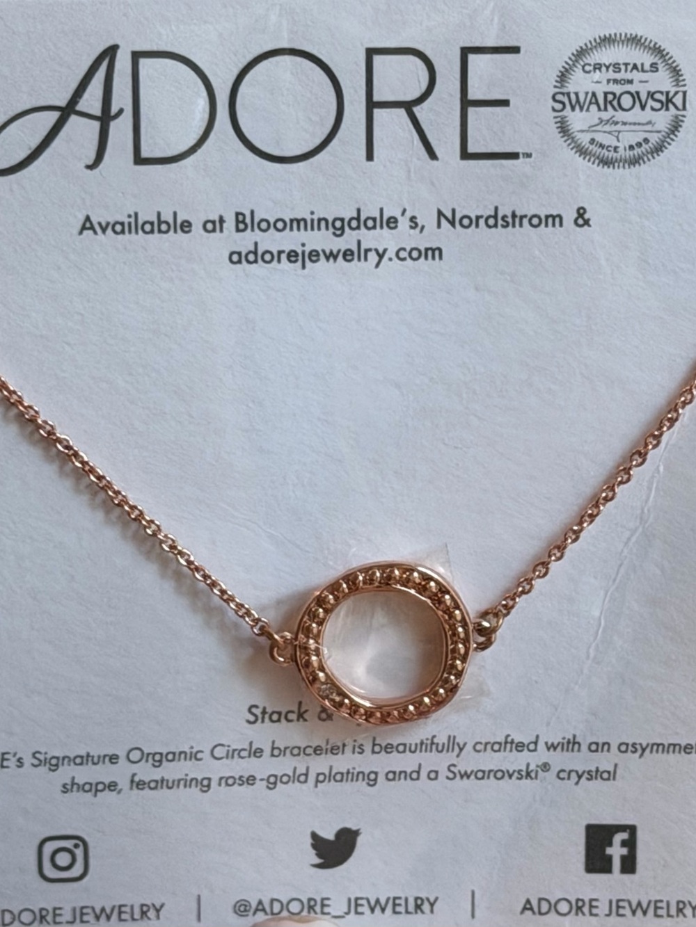 Adore Rose Gold Crystal Circle Bracelet